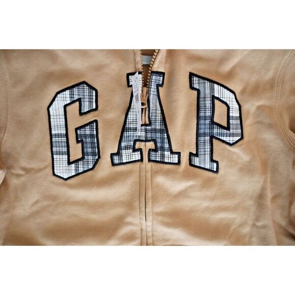 GAP Kids 781297-01-1 Kids Sz L (10) Brown Plaid Arch Logo Full Zip Fleece Jacket - Picture 5 of 8